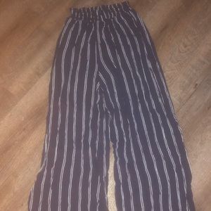 Navy blue white stripes Forever 21 flowy pants